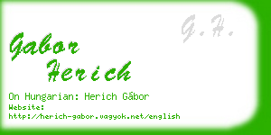 gabor herich business card